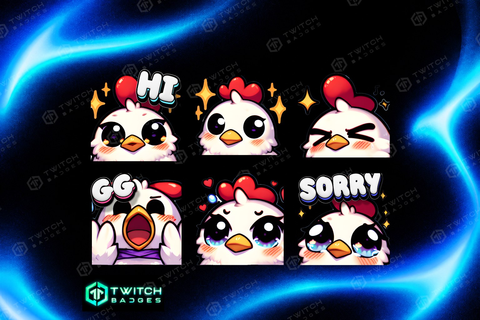 Chicken Twitch Emotes preview