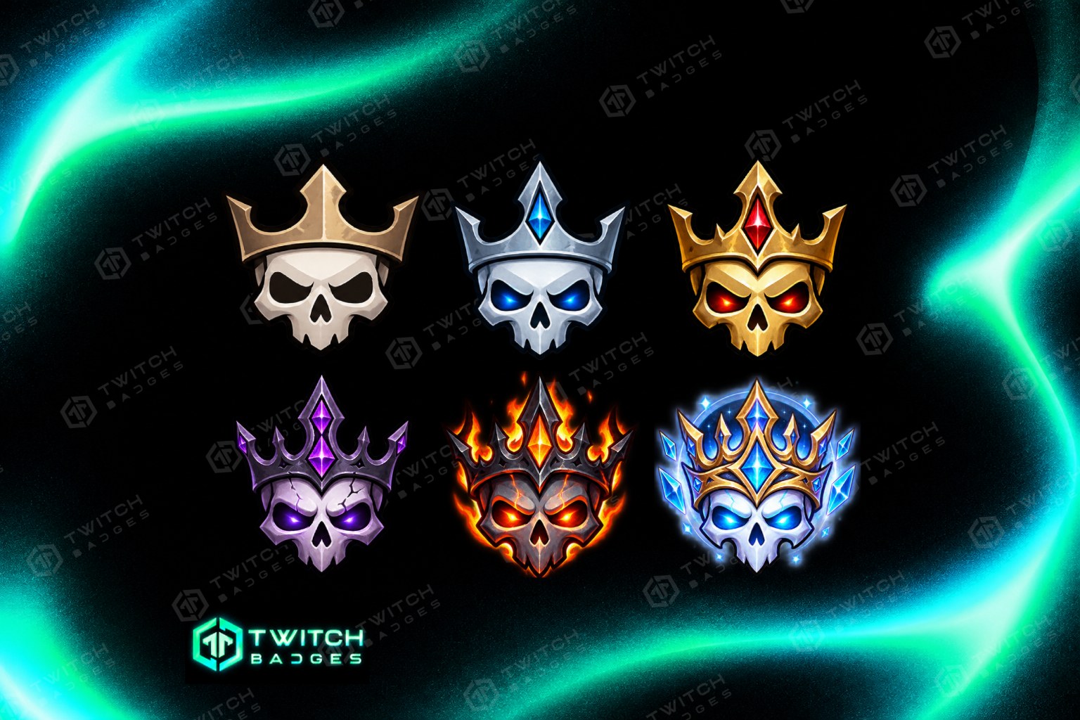 Skull Crown Twitch Sub Badges preview