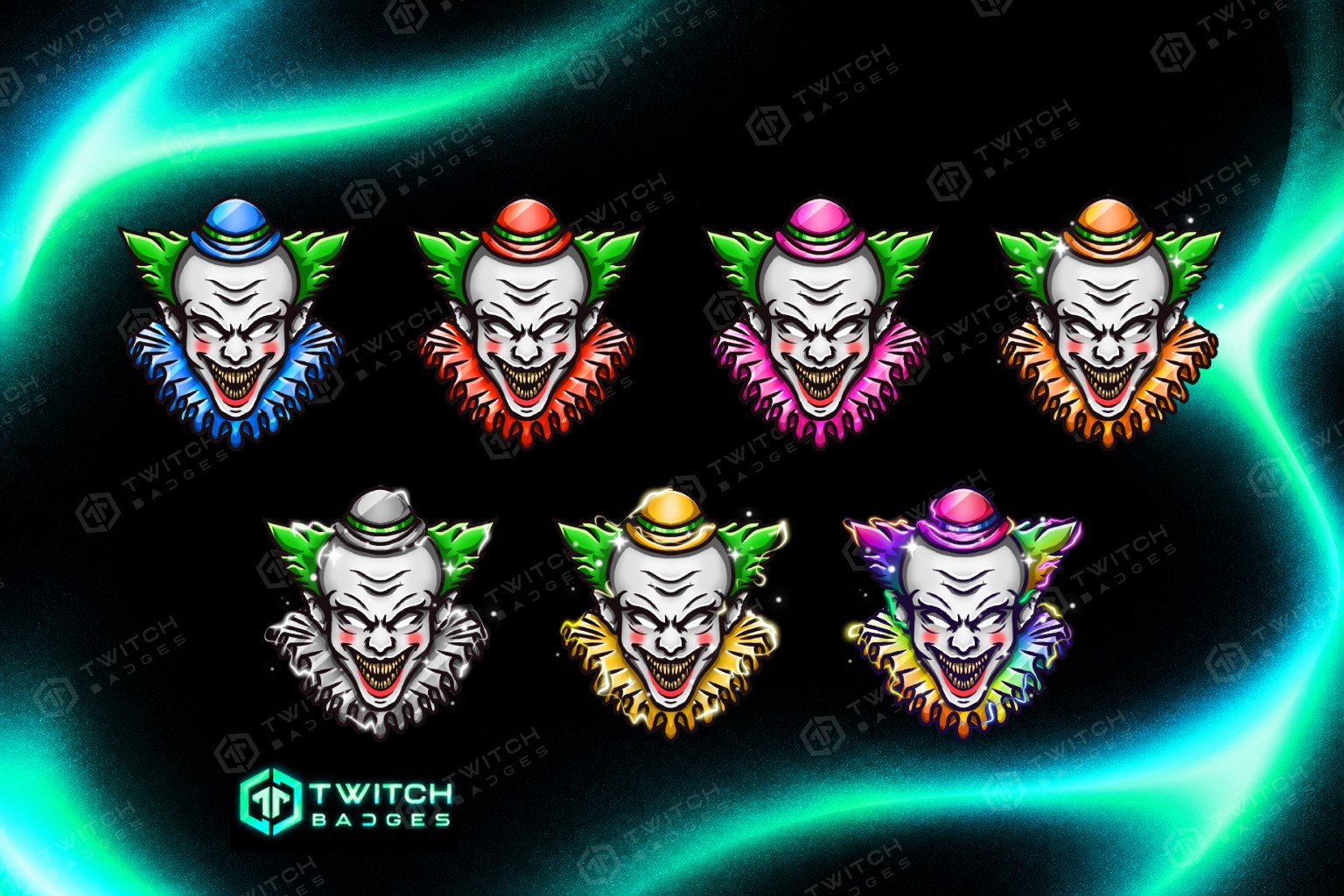 Clown Twitch Sub Badges preview
