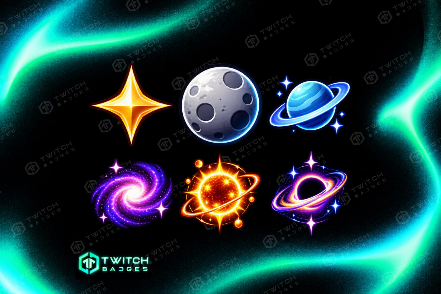 Space Twitch Sub Badges preview