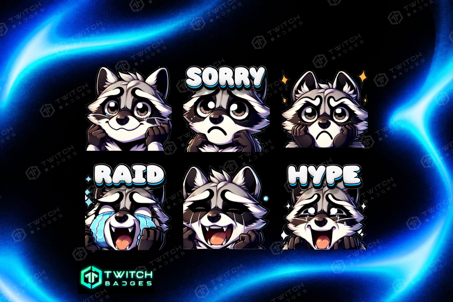 Raccoon Twitch Emotes preview