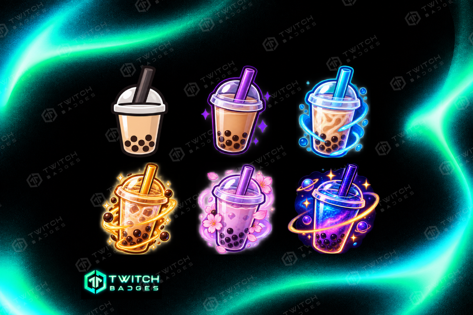 Bubble Tea Twitch Sub Badges preview