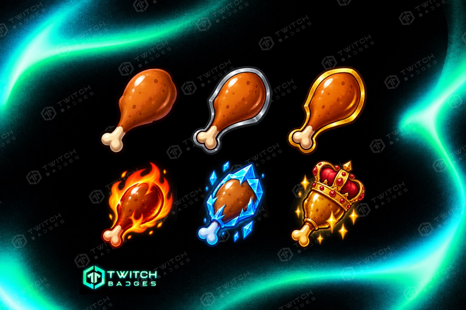 Drumstick Twitch Sub Badges — all 6 tiers