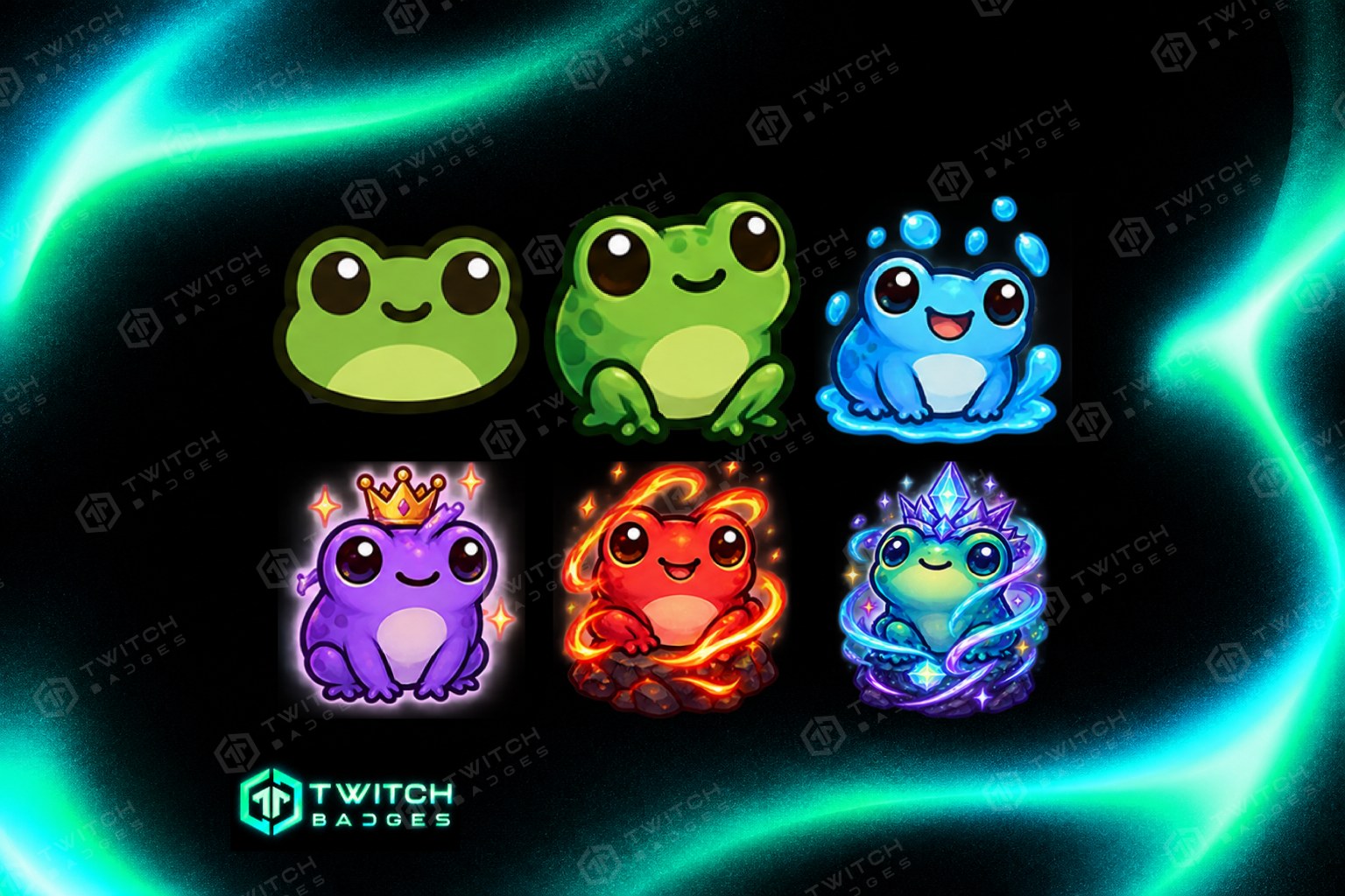 Frog Twitch Sub Badges — all 6 tiers