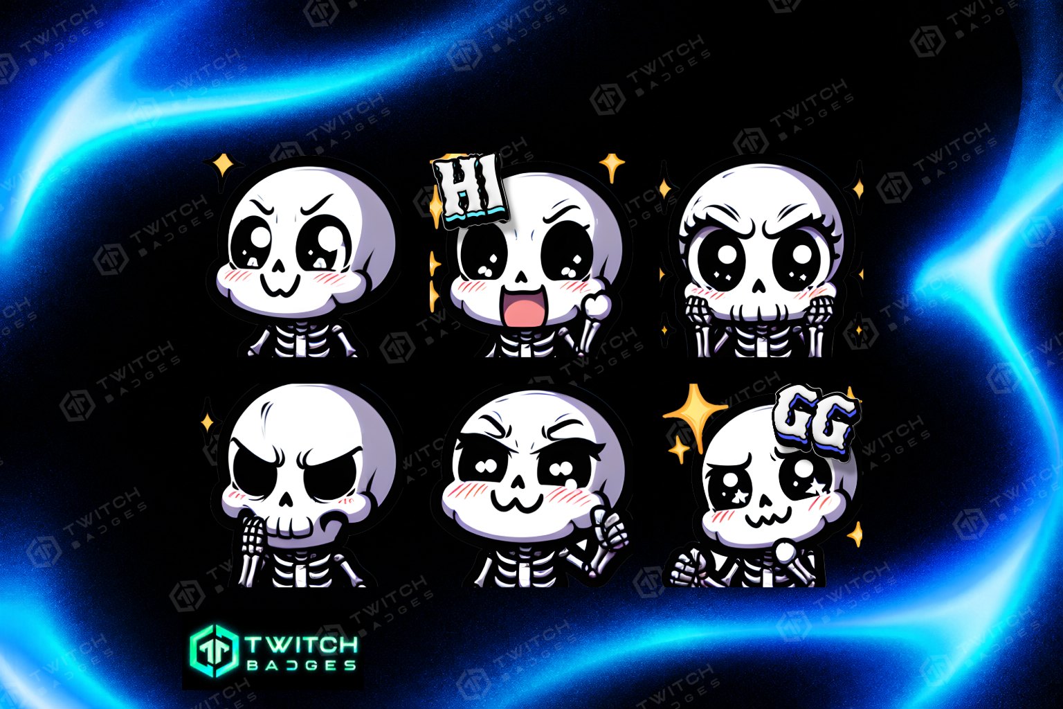 Skeleton Twitch Emotes preview