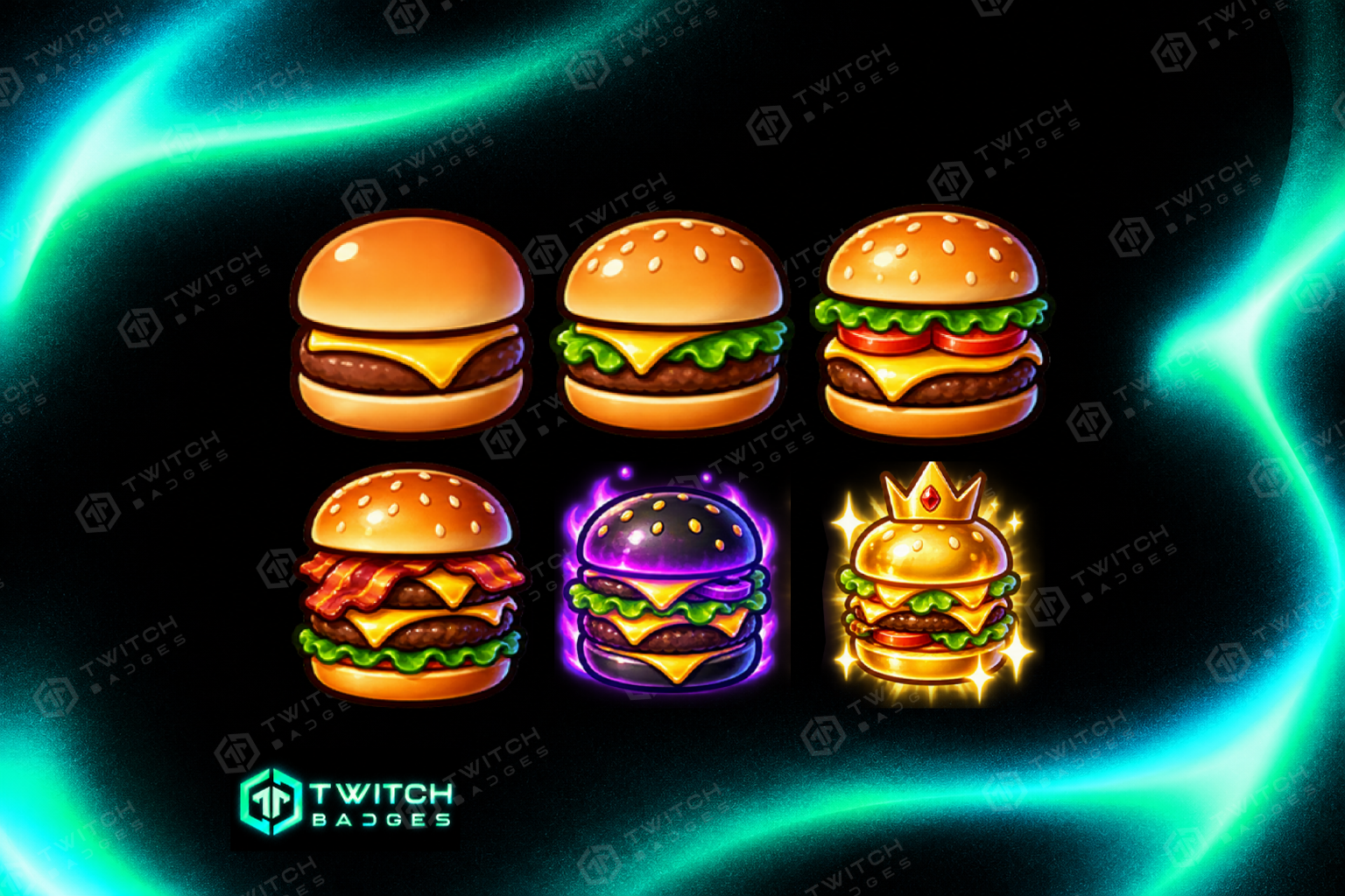 Burger Twitch Sub Badges preview